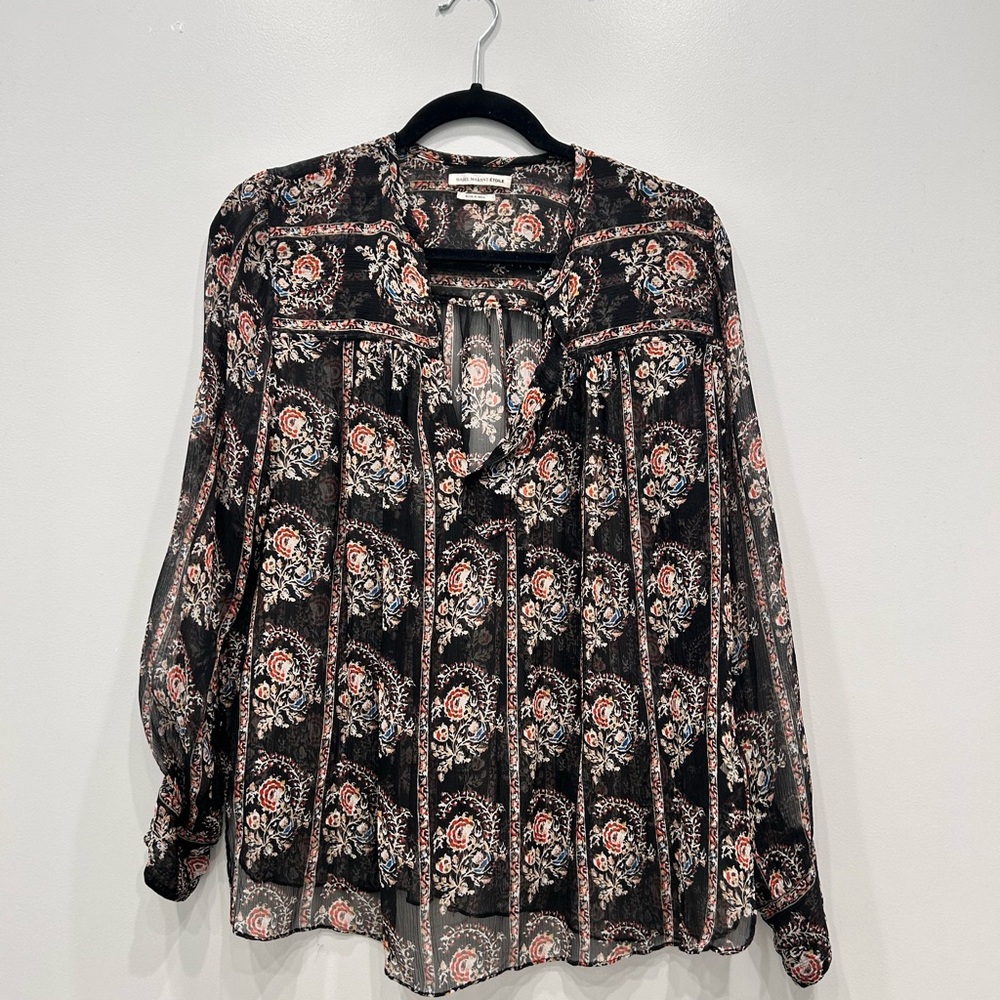Isabel Marant Étoile 100% Silk Paisley Pattern Blouse